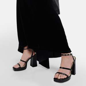 Sandalias de <span class=keywords><strong>Plataforma</strong></span> con Tiras y Tacón Alto <span class=keywords><strong>para</strong></span> Mujer, Sandalias de Tacón Alto con Punta Abierta Cuadrada, Dos Tiras y Correa de Tobillo con Hebilla - Product Image 4