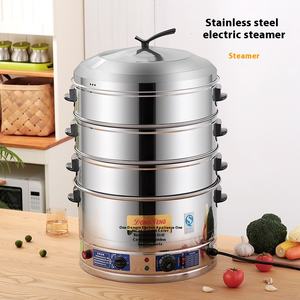 Промышленный Электрический отпариватель Yolecen из нержавеющей стали, многослойный с таймером большой емкости для отпаривания булочек, рыбы, оптом - Product Image 5