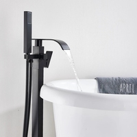 Robinet de baignoire sur pied en laiton, mitigeur chaud/froid avec douchette, vente en gros usine, garantie 5 ans pour projets hôteliers