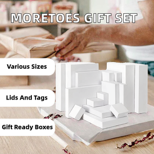 Moretoes 16 <b>Pack</b> White <b>Cardboard</b> Rectangular Gift <b>Boxes</b> Lids Assorted Sizes (4-17 Inch) Bulk <b>for</b> Clothing Holidays - Product Image 2
