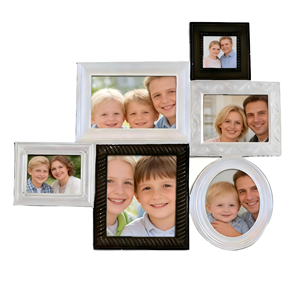 Ensemble de cadres photo muraux en bois à 4 ouvertures, style rétro français, impression UV, décoration murale pour la maison - Product Image 3