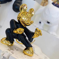 Patung Mickey Mouse dekorasi rumah, ukuran hidup patung Mickey Mouse serat kaca