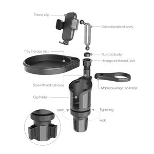 Portavasos 4 en 1 para Auto, Bandeja Multifuncional para Comida, Soporte Ajustable para Bebidas, Agua, Café y Teléfono - Product Image 1