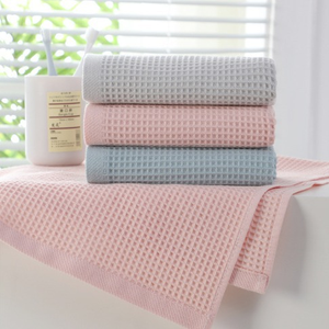 <b>Quick</b>-<b>Dry</b> Absorbent Lightweight Non-Shedding Highly Pure Grid 100 Cotton Weave Waffle <b>Towel</b> - Product Image 1