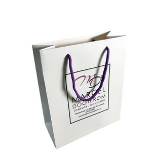 Bolsa <span class=keywords><strong>de</strong></span> Papel Blanca Personalizada KM para Compras, para Minoristas, para Ropa <span class=keywords><strong>de</strong></span> Boutique, Perfumería, <span class=keywords><strong>Farmacia</strong></span>, Pestañas Postizas, Diseño 'Gracias' - Product Image 1