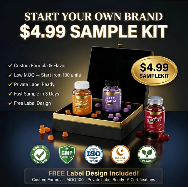 $4.99 Gummy Sample Kit for Private Label New Brand Owuners RTS Fast Shipping, Help You Build Your Own Brand with the Least Cost