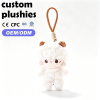 Nouveau produit : Porte-clés en peluche d'agneau blanc doux et bouclé, breloque mignonne et kawaii en forme de mouton, cadeau idéal pour accessoire de sac à dos