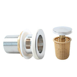 WaiiHO 021 Siphon de sol en laiton de 3 pouces avec panier de vidange à débordement pour éviers de cuisine et de salle de bain - Product Image 3