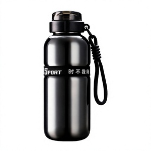 Gobelet isotherme en acier inoxydable avec logo personnalisé, bouteille d'eau isolée, grande capacité, tasse de voyage avec cordon de transport - Product Image 1