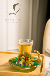 2025 Qian Hu ชุดแก้วกาแฟเอสเพรสโซหรูหรา, สินค้ามาใหม่ส่งตรงจากโรงงานชุดถ้วยชาแก้วตุรกีเอวบาง6ดื่มวินเทจ - Product Image 2