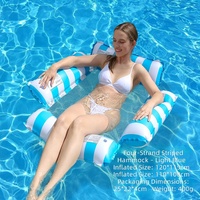 Hamac gonflable pliable à rayures pour piscine, chaise longue flottante pour l'été, piscine, lac, plage, vacances