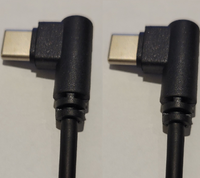 Câble coudé (0.16m/16cm) en PVC, Super court, USB C vers Type C, PD, Charge rapide