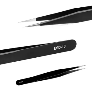 Eyelash Extension Tweezers VETUS Tweezers ESD-10 ESD-11 ESD-12 ESD-13 ESD-14 ESD-15 ESD-16 ESD-17 Black Color Eyebrow Tweezers