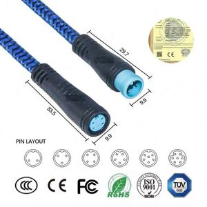 2pin 3pin 4pin 5pin <span class=keywords><strong>6pin</strong></span> mini dây điện xe đạp M8 IP65 kết nối không thấm nước - Product Image 5
