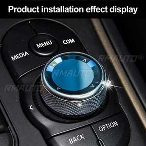 Boutons multimédias de voiture, garnitures de boutons, couvercles décoratifs, autocollants ABS IDrive, décoration universelle pour BMW Mini Cooper / NBT 5/7 boutons - Product Image 3