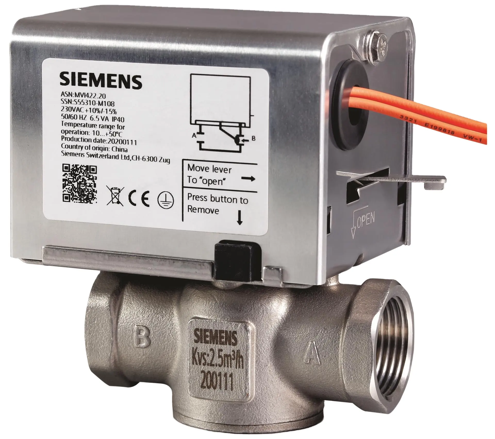 Siemens valvola a bobina aria condizionata valvola valvola valvola MVI461.20 in magazzino