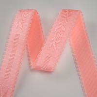 Bande élastique de lingerie en polyamide 18 mm à double bordure picot, couleur personnalisée, jacquard brillant, pour bretelles de soutien-gorge