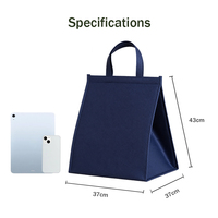 Sac isotherme portable non tissé avec fermeture auto-agrippante et doublure réutilisable en feuille d'aluminium pour cadeaux promotionnels