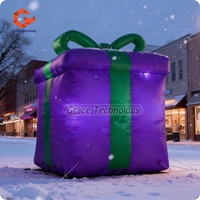 Boîte cadeau de Noël gonflable géante personnalisée, chaussette de Noël, canne en sucre pour la décoration extérieure des fêtes et la promotion