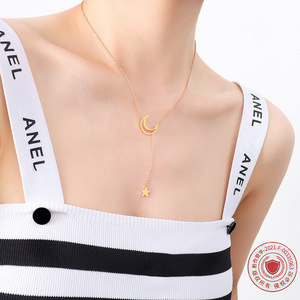 Y2K Star Moon collana in acciaio inox con placcatura in oro 18K per le donne regalo perfetto per il migliore amico - Product Image 3
