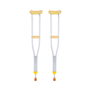 Béquilles sous-bras en acier inoxydable, hauteur réglable sur 9 niveaux, légères, aide à la marche - Product Image 1