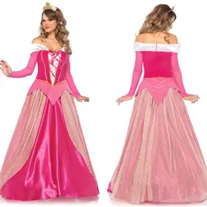 Halloween Peran Cosplay Klasik Putri Salju Putri Kecantikan Aurora Kostum Wanita Gaun Putri untuk Dewasa