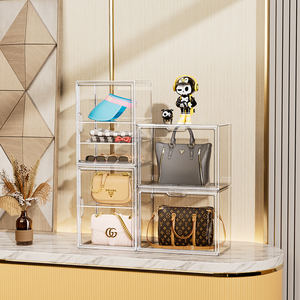 Clair assembler Cube en plastique anti-poussière passe-temps vitrine organisateur pour objets de collection figurines jouets boîte de rangement de bureau - Product Image 2