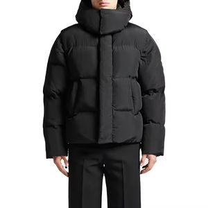 جاكيت شتوي رجالي عالي الجودة دافئ وسميك بغطاء رأس مخصص بتصميم عصري منفوخ من نسيج منسوج بدون درزات طويل للاستخدامات الخارجية - Product Image 3