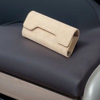 Étui rigide carré pour lunettes AITO, motif uni, coutures en cuir, support magnétique de protection avec LOGO