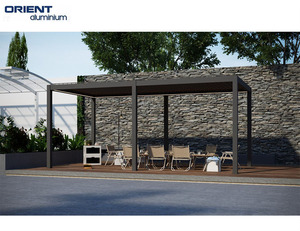 Pabellón Popular de buena calidad con luz Led, jardín moderno al aire libre, Gazebo clásico de hierro forjado de acero de Metal verde a la venta - Product Image 4