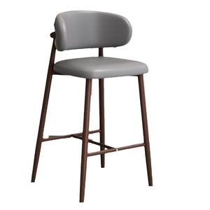 Meubles de <span class=keywords><strong>bar</strong></span> à la maison moderne nordique cadre en bois massif tabouret de <span class=keywords><strong>bar</strong></span> haut chaise de cuisine rembourrée confortable avec dossier incurvé - Product Image 6