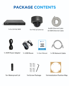 Schnelle Lieferung 16-Kanal 4K PoE Sicherheitskamerasystem 4TB HDD 16x 8MP Dome IP-Kamera IP67 KI-Mensch-Fahrzeug-Erkennung NVR-<span class=keywords><strong>Kit</strong></span> - Product Image 6