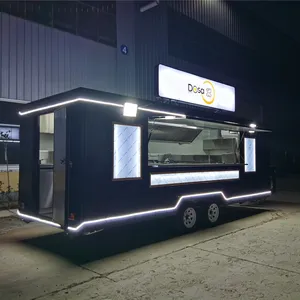 Towable Mobile BBQ Stocked Food Trailers Fully Equipped Food Trucks container for sale