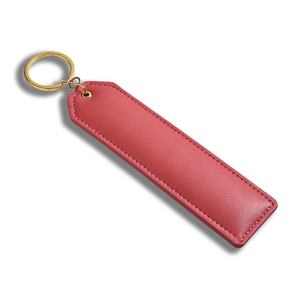 Porte-clés de voiture en métal personnalisé avec logo artisanal de luxe, en cuir rouge - Product Image 2