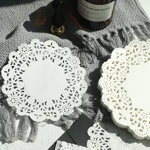 Wedding Party Dessert Placemat Round Paper Doily/Doyley All Inches Colored Doilies For Cake Food
