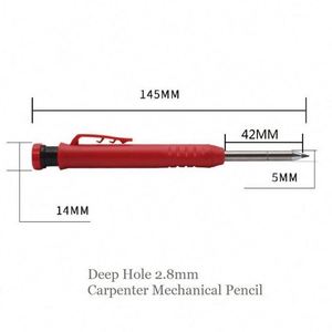 Juego de Lápices de Carpintero para Marcar en la Construcción, Lápiz Mecánico para Marcar Agujeros Profundos, Recambio de PVC de 2.8 mm - Product Image 2