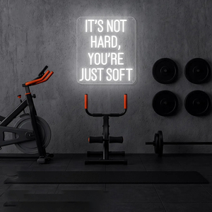 Letrero LED de Neón Acrílico para Dropshipping: No es difícil, <span class=keywords><strong>solo</strong></span> es cuestar ser fuerte. Letrero de Neón para Gimnasio, Luz LED Personalizada para Decoración de Pared de Gimnasio en Casa. - Product Image 1