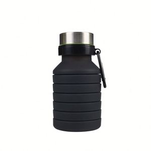Bouteilles d'eau pliables en silicone écologiques avec logo personnalisé, utilisées pour les voyages, la randonnée, le camping, les sports et les activités de plein air - Product Image 3