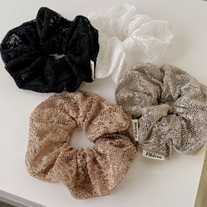 Serre-tête en tissu ajouré pour femme, élégant et vintage, accessoire capillaire d'été, attache pour queue de cheval haute - Product Image 2