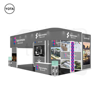 Yota Présentoir de stand portable réutilisable et léger à rétroéclairage LED de haute qualité, personnalisable et à montage rapide pour salons professionnels