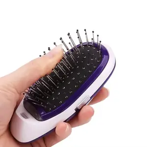 New Trending Plastic Mini Hair Straughtener Comb Round Portable Negative Ion Hot Head Brush For Grooming