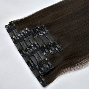 高级奢华100% 处女人头马头发延伸隐形无缝夹式头发纬纱双批发人发 - Product Image 6