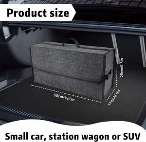 Sac de rangement pliable haute capacité pour voiture, design moderne, en plastique PET, organisateur de coffre, sac de rangement pour voiture - Product Image 2