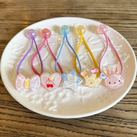 Kit d'accessoires capillaires pour filles, motif dessin animé mignon, barrettes en résine lapin, cerise, étoile, élastiques colorés, décorations capillaires pour enfants