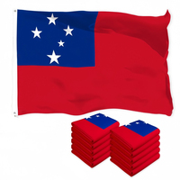 Grande machine d'impression numérique du fabricant de drapeau Samoa professionnel drapeau national de pays 3x5ft avec mât en aluminium