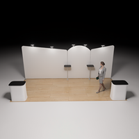 Stand d'exposition modulaire QUICK BUILD, réutilisable, en aluminium, pour salon professionnel, 10*10 pieds, design personnalisé, équipement pour événements, stand d'exposition