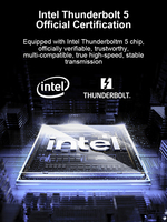 Base de Conexión Thunderbolt 5 15 en 1, 8K120Hz HDTV DP, 80Gbps, 140W PD, USB3.2 10Gbps, NVMe 8TB SSD, LAN 2.5G, Conexión en Cadena para MacBook y Windows