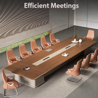 Grande table de conférence rectangulaire minimaliste pour bureau, salle de réunion, avec chaises assorties, pour réunions d'affaires, tailles personnalisées OEM