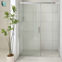 Cabine de douche coulissante Twowinco avec cadre chromé, roulettes de glissement fluide, dimensions personnalisables, porte de douche