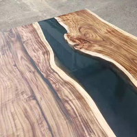 Modern nhome – meuble en résine, plateau de salle à manger en bois massif, en résine époxy, table de rivière, table à manger en plein air, 12